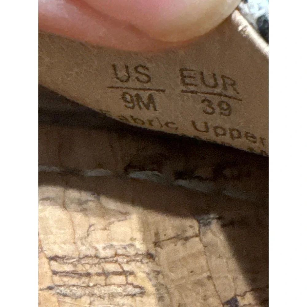 Sam Edelman Payton Espadrille Wedge sandal  striped upper cork jute wedge NWOT 9